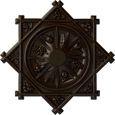 Ekena Millwork Antilles Ceiling Medallion (Fits Canopies up to 6"), Hand-Painted Bronze, 38 1/4"OD x 1 1/2"P CM38ANBZS